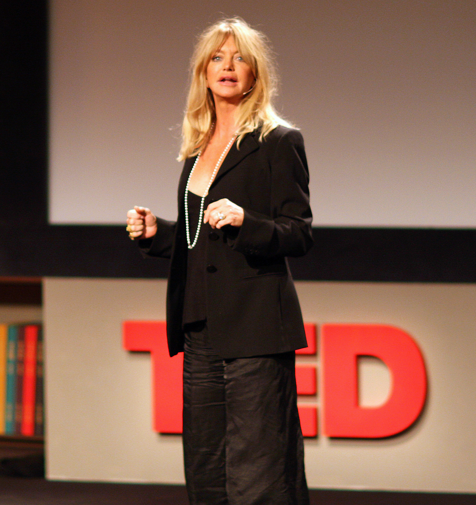 Goldie Hawn speaking at TED